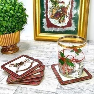 Pimpernel Tartan Christmas Coasters Set of 6
